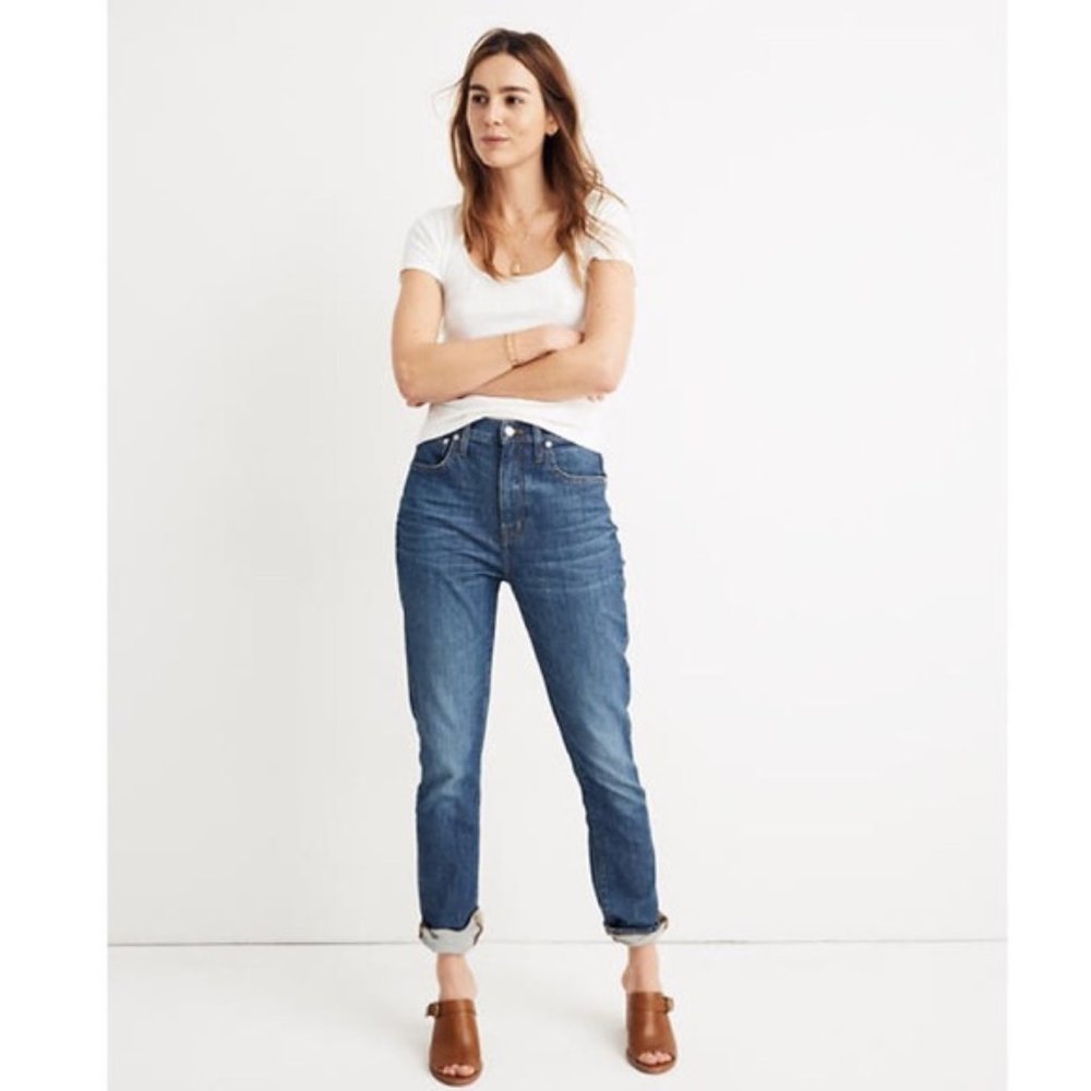 Madewell Casual The‎ High Rise Slim Boy Jean Eco Edition in Rose